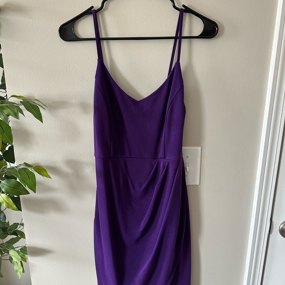 Elegant Purple Spaghetti Strap Dress